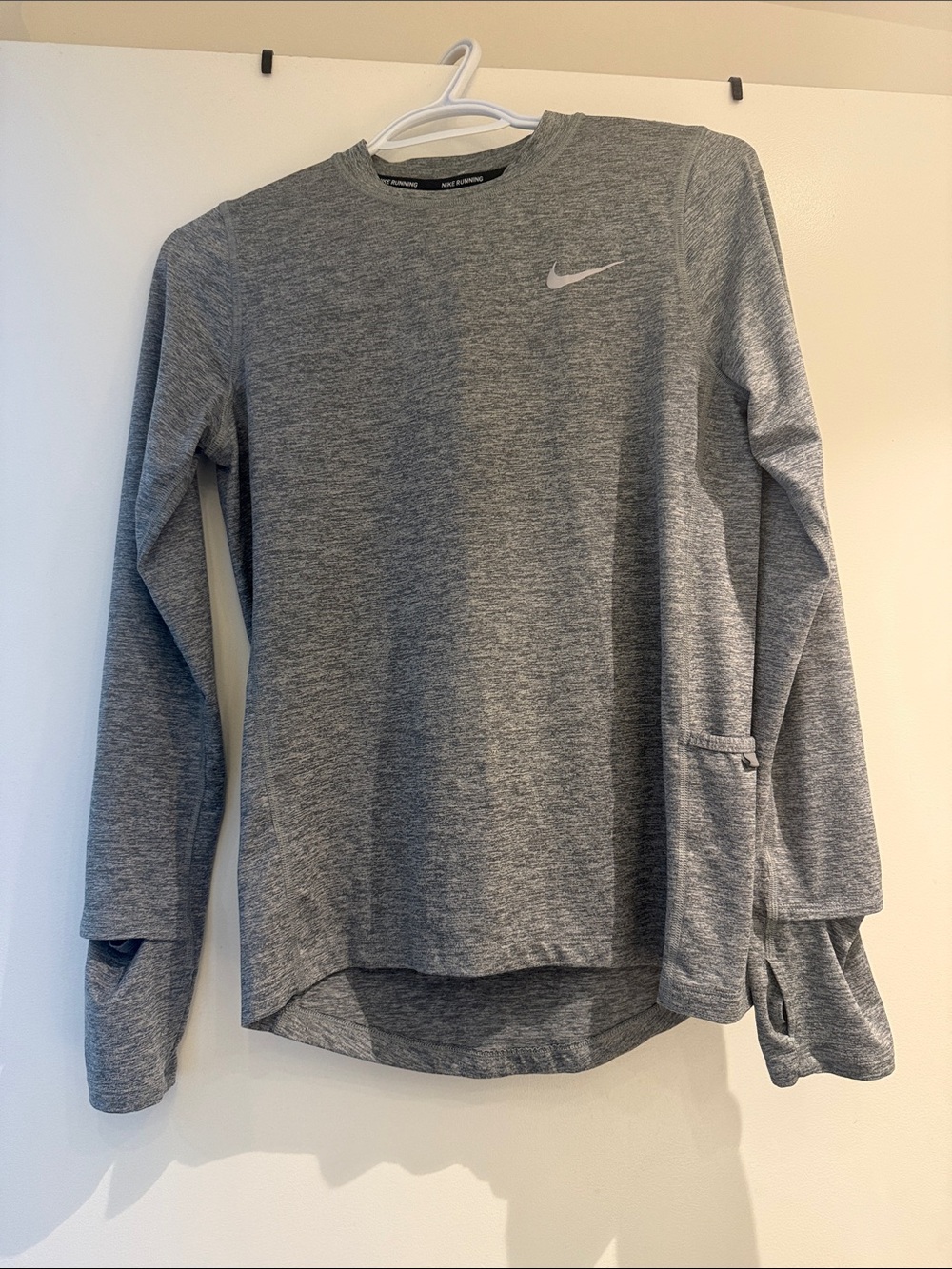 Nike Heather Gray Long Sleeve Performance Top
